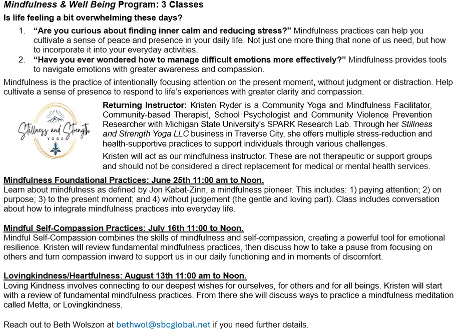 Mindfullness and Wellbeing 2025